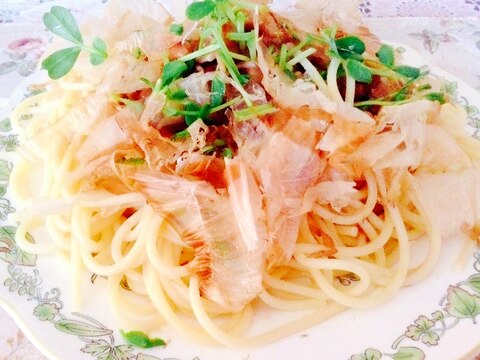 なめたけ❤︎納豆❤︎大根おろし❤︎パスタ